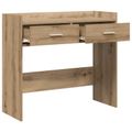 vidaXL Konzolový stôl Dub artisan 90 x 35 x 80 cm Kompozitné drevo