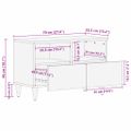 vidaXL TV skrinka Hnedá 70 x 33,5 x 46 cm Masívne mango drevo