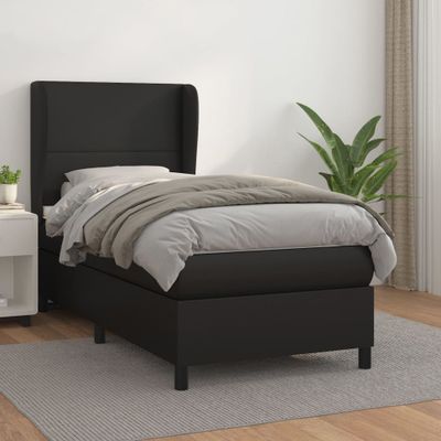 vidaXL Boxspring posteľ s matracom čierna 80x200 cm umelá koža