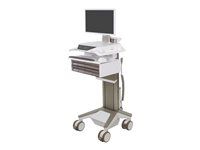 Vozík - Electric Lift - pre LCD displej / PC vybavenie - uzamykateľný - zdravotnícky - biela, teplá sivá - veľkosť obrazovky: až 27" - 320 Wh - lítium-železo-fosfátový - kompatibilný s TAA