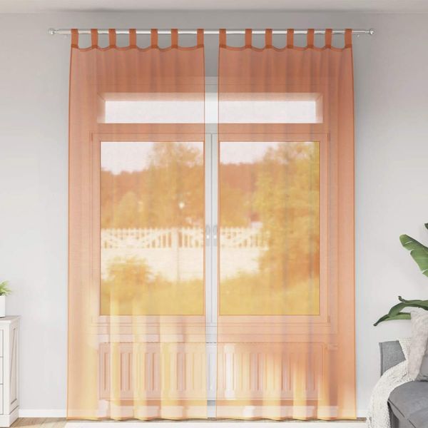 vidaXL Voile Záclony s pútkami 2 ks Terakota 140x260 cm
