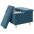 vidaXL Ottoman s Úložným Priestorom Modrá 60 x 60 x 45 cm Zamat
