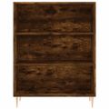 vidaXL Vysoká skrinka dymový dub 69,5x32,5x180 cm kompozitné drevo