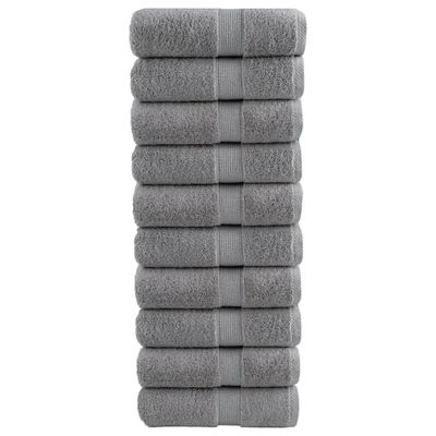vidaXL Prémiové umývacie utierky SOLUND 10 ks sivé 30x30 cm 600 g/m²