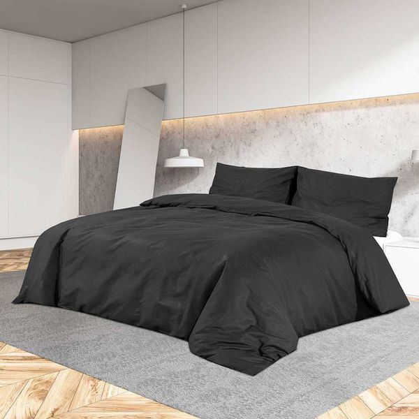 vidaXL Súprava obliečok na paplón čierna 220x240 cm ľahké mikrovlákno