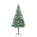 vidaXL Umelý vianočný stromček s 300 LED-i Zelená 180 cm PVC a oceľ