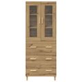 vidaXL Highboard Remeselný dub 69,5 x 34 x 180 cm