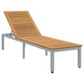 vidaXL Ležadlo Sivá 200 x 55 x 35 cm Pevné akáciové drevo