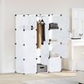 vidaXL Modulárna skrinka s 9 priečinkami 109x36,5x143 cm, biela