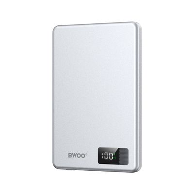 BWOO P75 ultratenká magnetická hliníková powerbanka 20W 5000 mAh, strieborná (GSM193926)