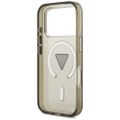 Guess Case Magsafe IML gradientné puzdro s potlačou trojuholníkového loga a striebornými kovovými tlačidlami fotoaparátu pre iPhone 17 Pro Max Khaki