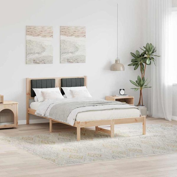 vidaXL Rám postele s čalúneným čelom Tmavo šedá 120 x 200 cm