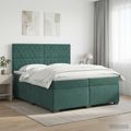 vidaXL Posteľ boxspring s matracom Tmavozelená 200 x 200 cm Zamat
