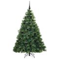 vidaXL Umelý vianočný stromček s 300 LED-i Zelená 180 cm PE a PVC