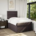 vidaXL Boxspring posteľ s matracom tmavohnedá 120x200 cm látka