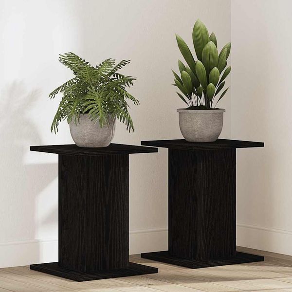 vidaXL Stojan na rastliny 2 pcs Čierny dub 30 x 30 x 40 cm