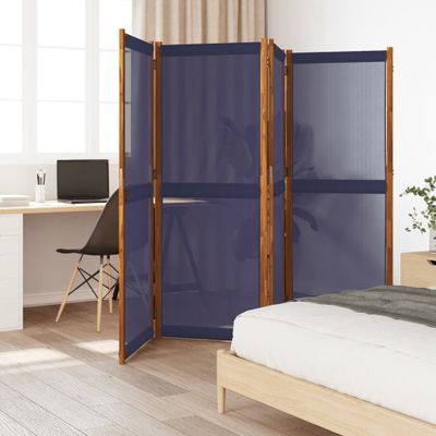 vidaXL 4-panelový paraván tmavomodrý 280x180 cm