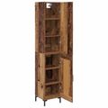 vidaXL Highboard Staré drevo 34,5 x 34 x 180 cm Kompozitné drevo