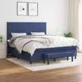 vidaXL Posteľný rám boxspring s matracom modrý 160x200 cm látka