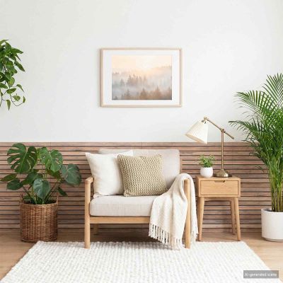 vidaXL Nástenné panely 5 ks 100 x 50 cm Svetlohnedá EPS pena