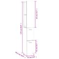 vidaXL Skrinka do kúpeľne betónovo sivá 25x26,5x170cm kompozitné drevo