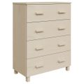 vidaXL Komoda HAMAR, medovo hnedá 79x40x103,5 cm, borovicový masív