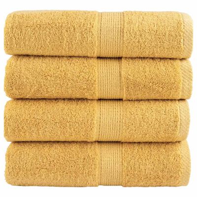 vidaXL Prémiové umývacie utierky SOLUND 4 ks zlaté 30x30 cm 600 g/m²
