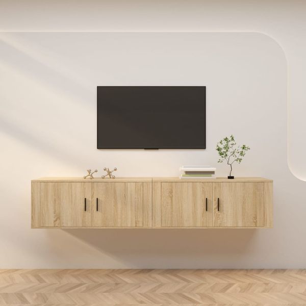 vidaXL Nástenné TV skrinky 2 ks dub sonoma 100x34,5x40 cm