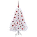 vidaXL Umelý Sklápací Vianočný Stromček Biela 120 cm PVC a oceľ
