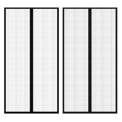 vidaXL Čierny záves proti hmyzu so suchými zipsami 210x100cm 2ks