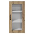 vidaXL Nástenný sklenený kabinet LUCCA Dub artisan 40 x 31 x 80 cm
