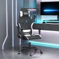 vidaXL Herná stolička čierna a biela látková