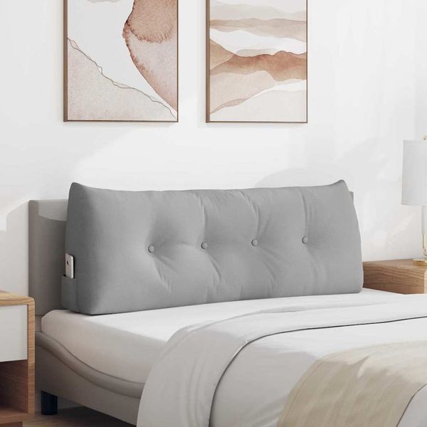 vidaXL Poduška na chrbát Oblá šedá 120 x 24 x 50 cm látka