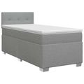 vidaXL Posteľ boxspring s matracom Svetlosivá 90 x 190 cm Látka