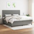 vidaXL Boxspring posteľ s matracom tmavosivá 200x200 cm látka