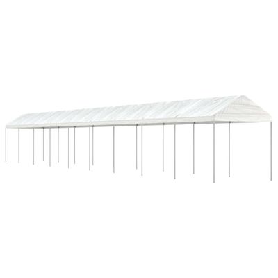 vidaXL Altánok so strechou, biely 20,07x2,28x2,69 m, polyetylén