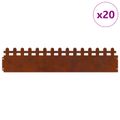 vidaXL Obrubníky trávnika 20 ks 103 x 0,05 x 22 cm Hrdzavý