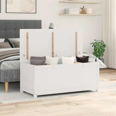 vidaXL Úložný box biely 110x50x45,5 cm masívna borovica