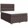 vidaXL Boxspring posteľ s matracom tmavohnedá 160x200 cm látka