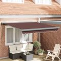vidaXL Ručne zaťahovacia markíza hnedá 300x250 cm