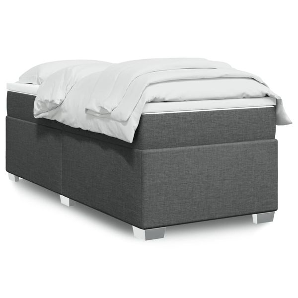 vidaXL Boxspring posteľ s matracom tmavosivá 90x190 cm látka