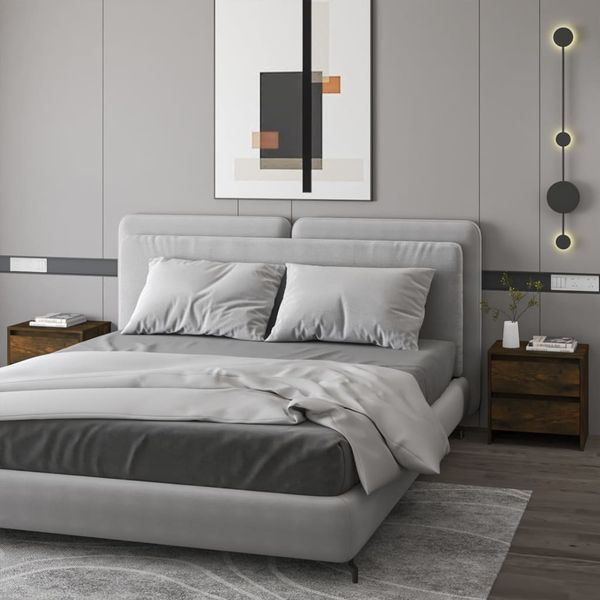 vidaXL Nočné stolíky 2 ks, tmavý dub 45x34,5x44,5 cm, kompozitné drevo