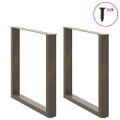 vidaXL Nohy k jedálenskému stolu v tvare U, 2 ks, prírodná oceľ, 80 x (72-73) cm, oceľ