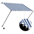 vidaXL Zaťahovacia markíza s LED 200x150 cm modro-biela