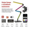 LED stojacia lampa GoSmart EMOS ZCW34BR, čierna, 175 cm, teplá biela / RGB, WiFi