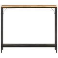 vidaXL Konzolový stolík 90x30x75 cm surové mangovníkové drevo a železo