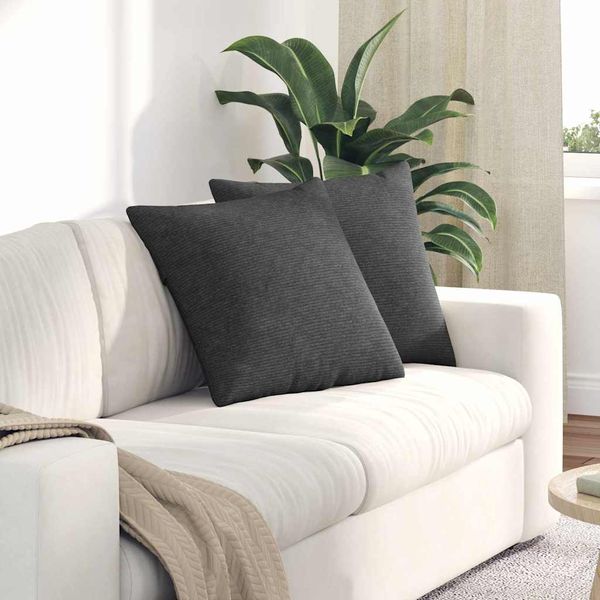 vidaXL Vankúše na pohovku 2 pcs Tmavo šedá 50 x 50 cm