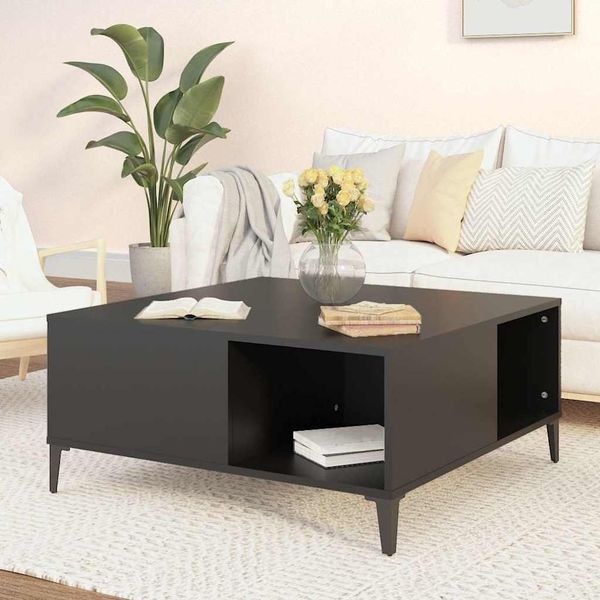 vidaXL Konferenčný stolík čierny 80x80x36,5 cm spracované drevo