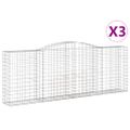 vidaXL Oblúkové gabionové koše 3 ks 400x50x140/160 cm pozink. železo
