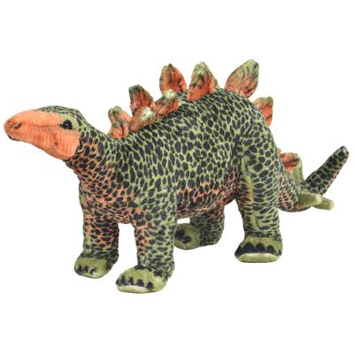 vidaXL Plyšová hračka dinosaurus stegosaurus zeleno-oranžový XXL